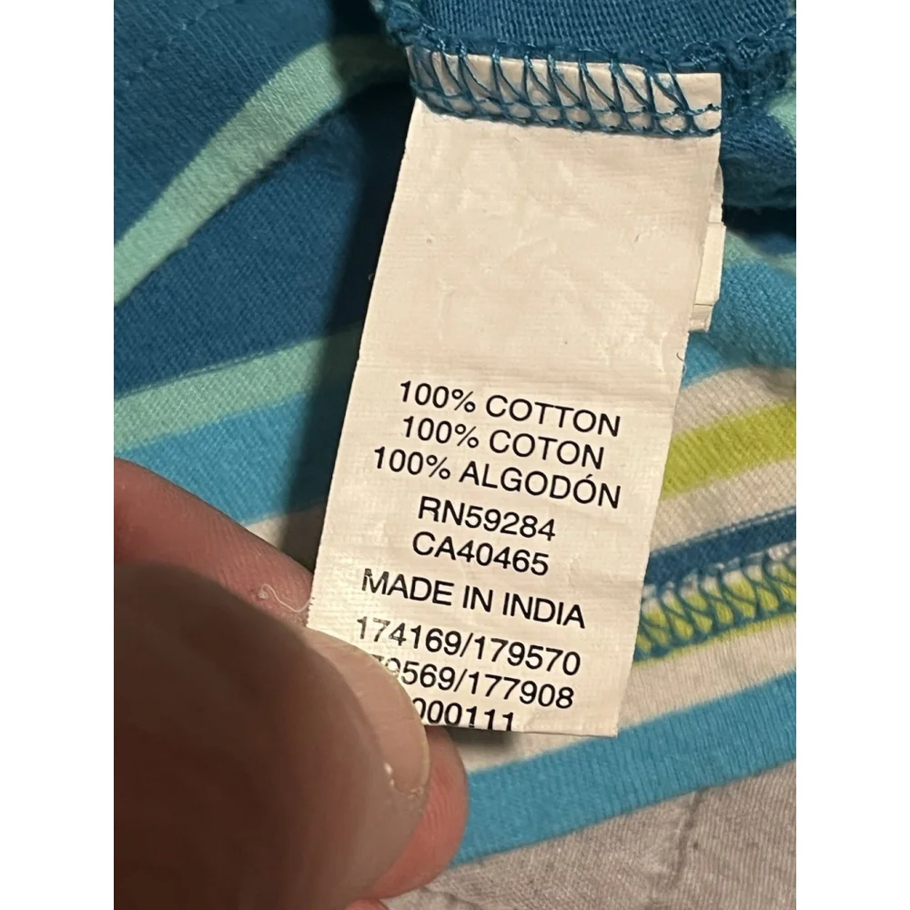 The Children's Place Boys Striped Tank Top Blue Green L 10/12